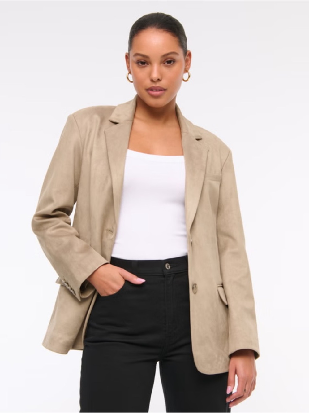 Vegan Suede Slouchy Blazer